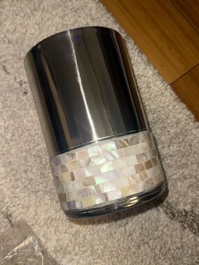 ANNA New York Iridescent White and Silver Mosaic Wine Chiller